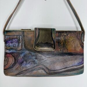 NEW Jane Yoo Leather Shoulder Bag Vintage 11”x6”
